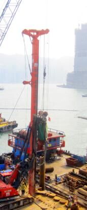 气动潜孔锤旋挖钻机征战香港维多利亚港
